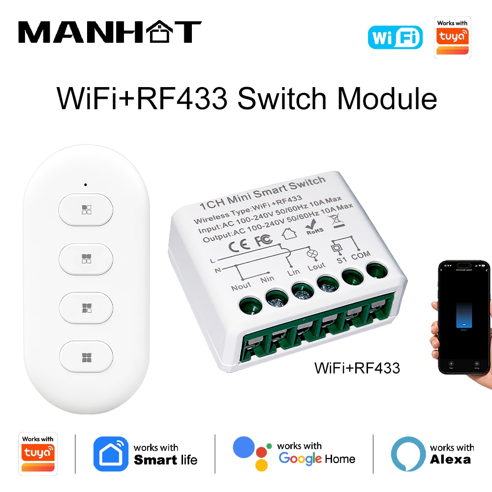 Smart Home Automation - Умные выключатели света Tuya WIFI 10A