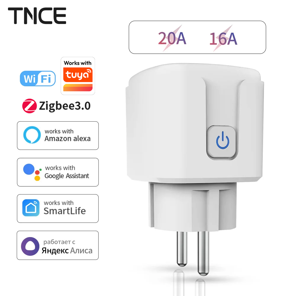 Smart Outdoor Plug - TNCE Tuya WiFi/Zigbee 16A/20A вилка европейского