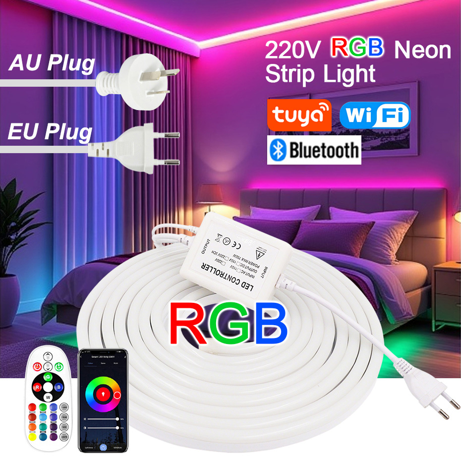 Smart Outdoor Plug - Светодиодная неоновая лента RGB 220В с