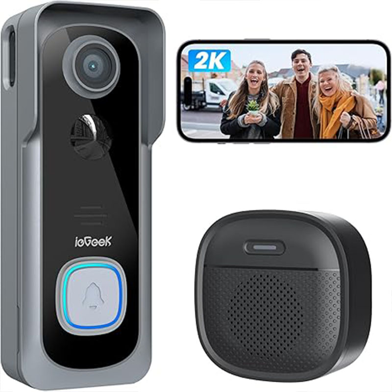 Smart Home Video Doorbell - Беспроводная камера дверного звонка ieGeek 2K