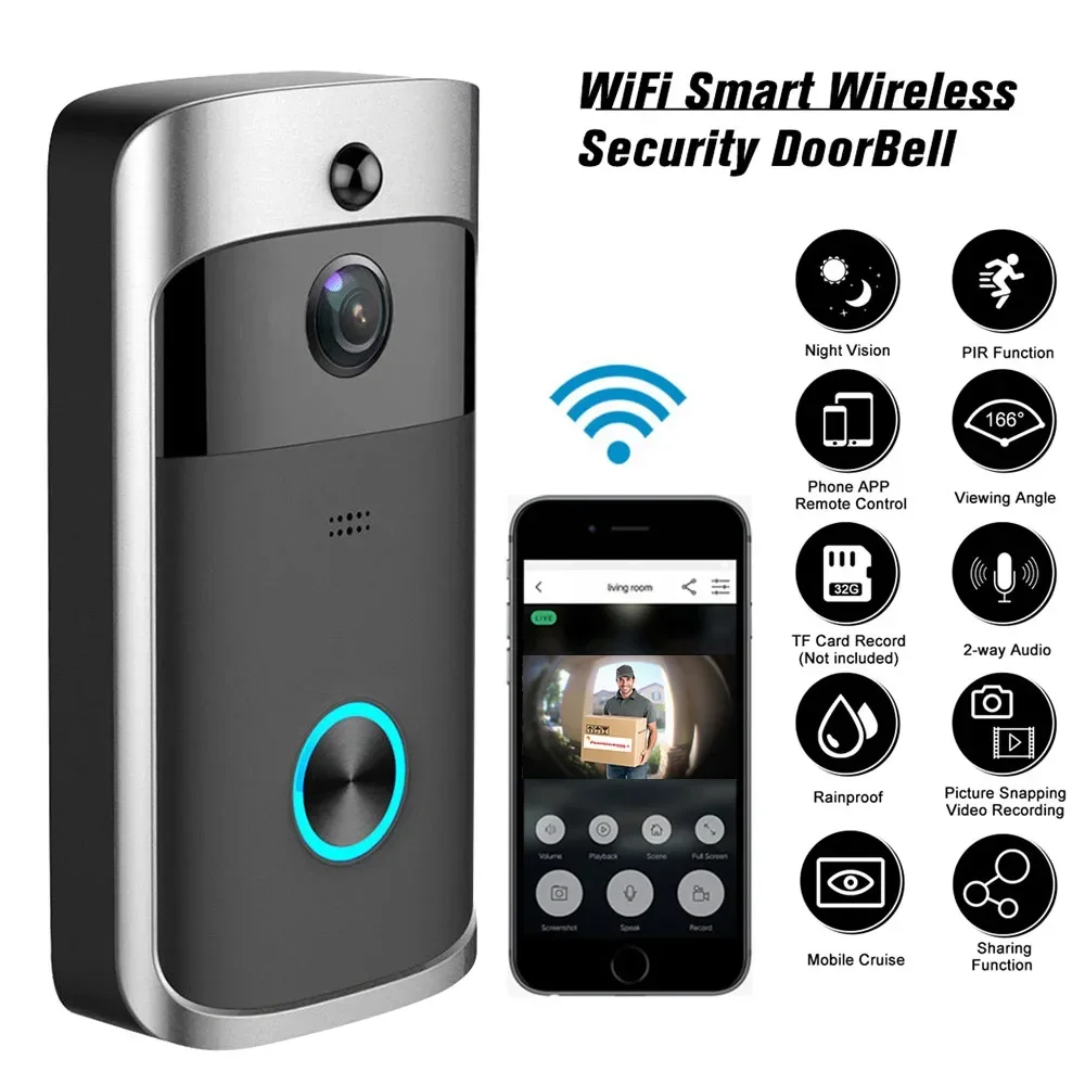 Smart Home Video Doorbell - Новый беспроводной Wi-Fi видеодомофон 720P HD