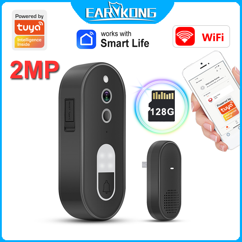 Smart Home Video Doorbell - Видеодомофон с Wi-Fi, совместимый с Tuya