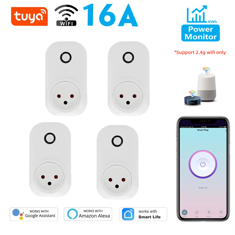 Smart Outdoor Plug - Умная розетка Tuya, израильская вилка, монитор
