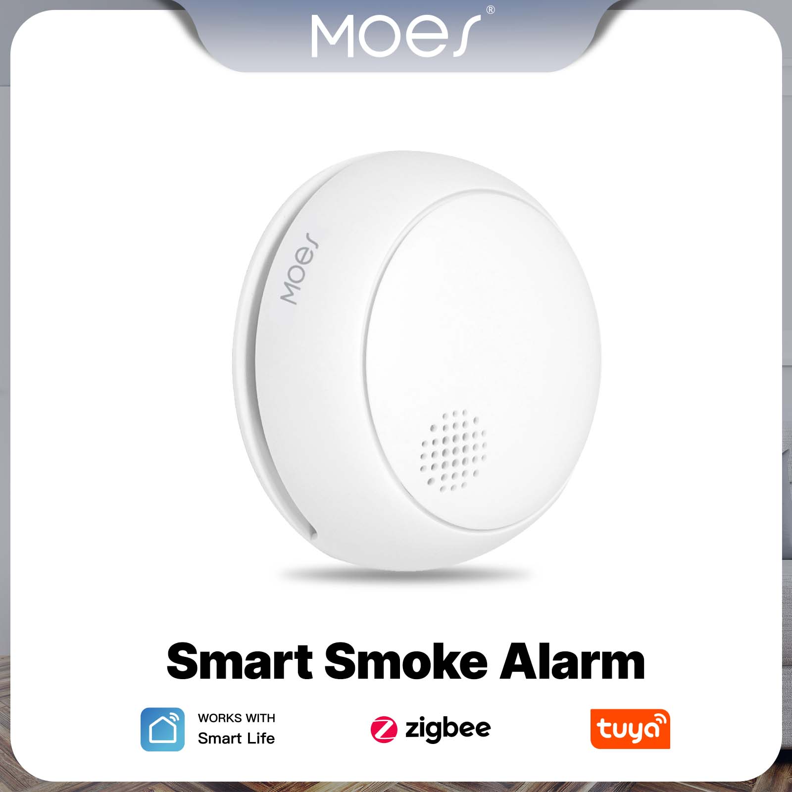 Smart Home Theater - MOES ZigBee умный детектор дыма беспроводной