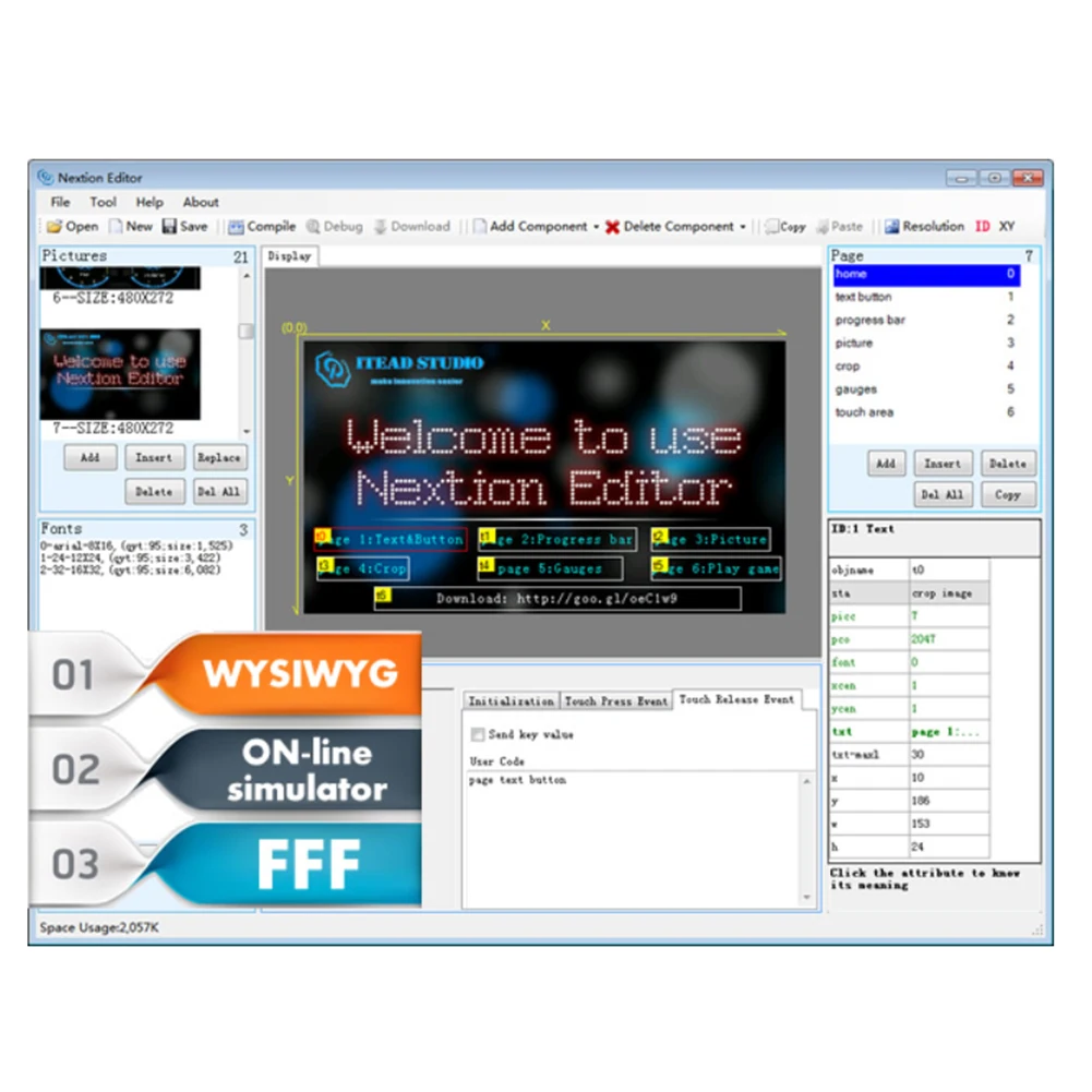Сенсорный дисплей Nextion 3.5