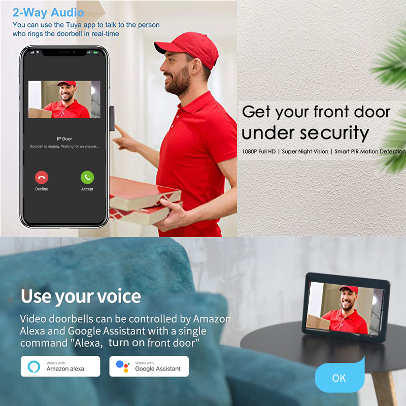Tuya Smart 1080P Камера дверно – обзор и цена Smart Home Video Doorbell